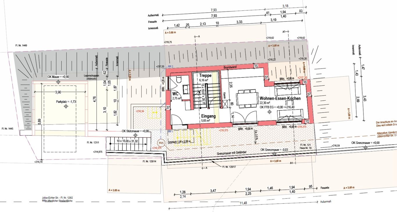 Grundriss Erdgeschoss mit Außenanlagen